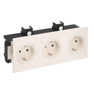 Steckdose SIGNA IN 3-fach RAL9001 206x82x71, cremeweiß, 9001