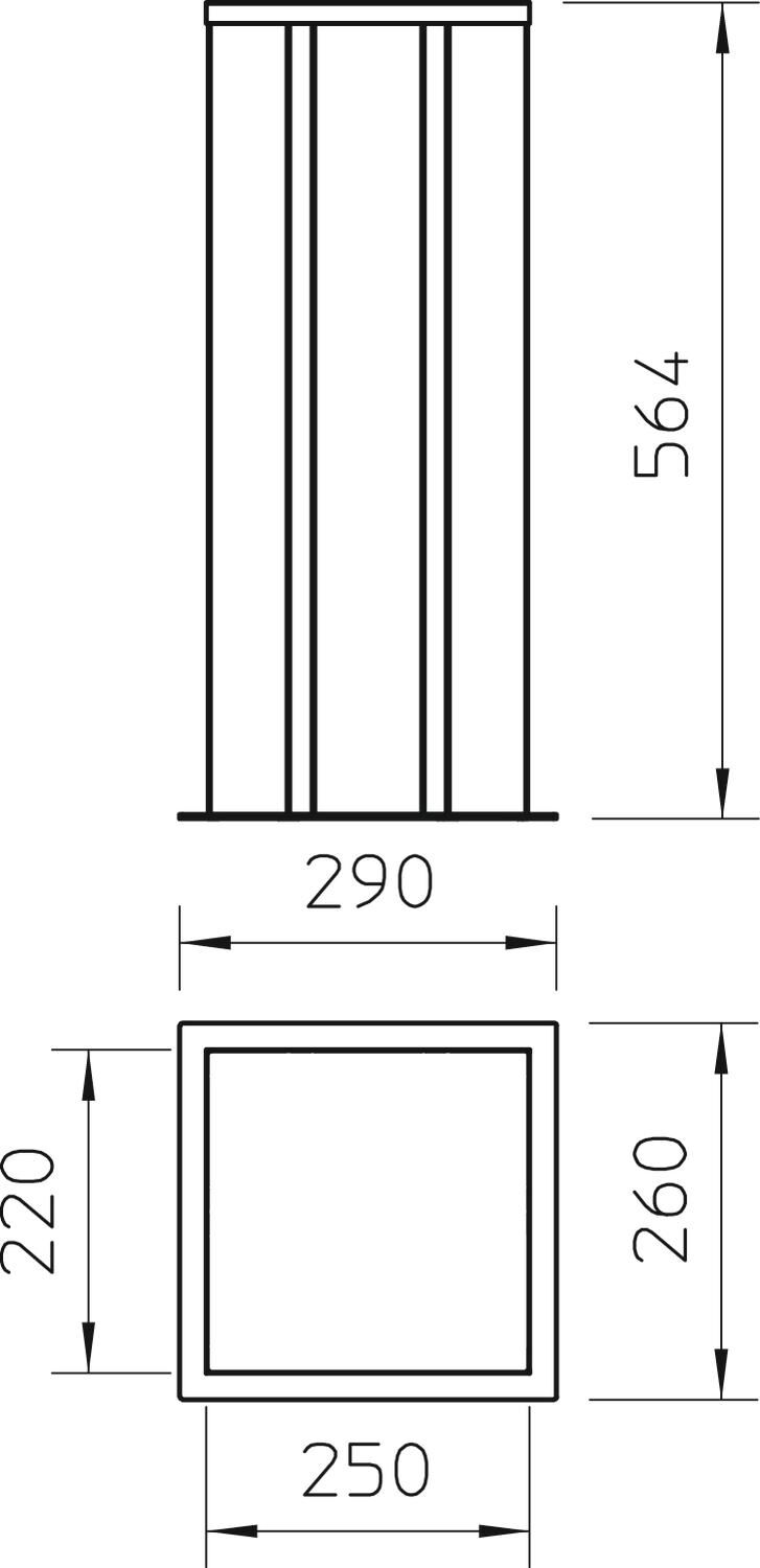Installationssäule Boden-Decke, Alu