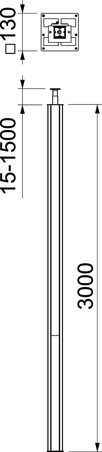 Installationssäule Boden-Decke, Alu