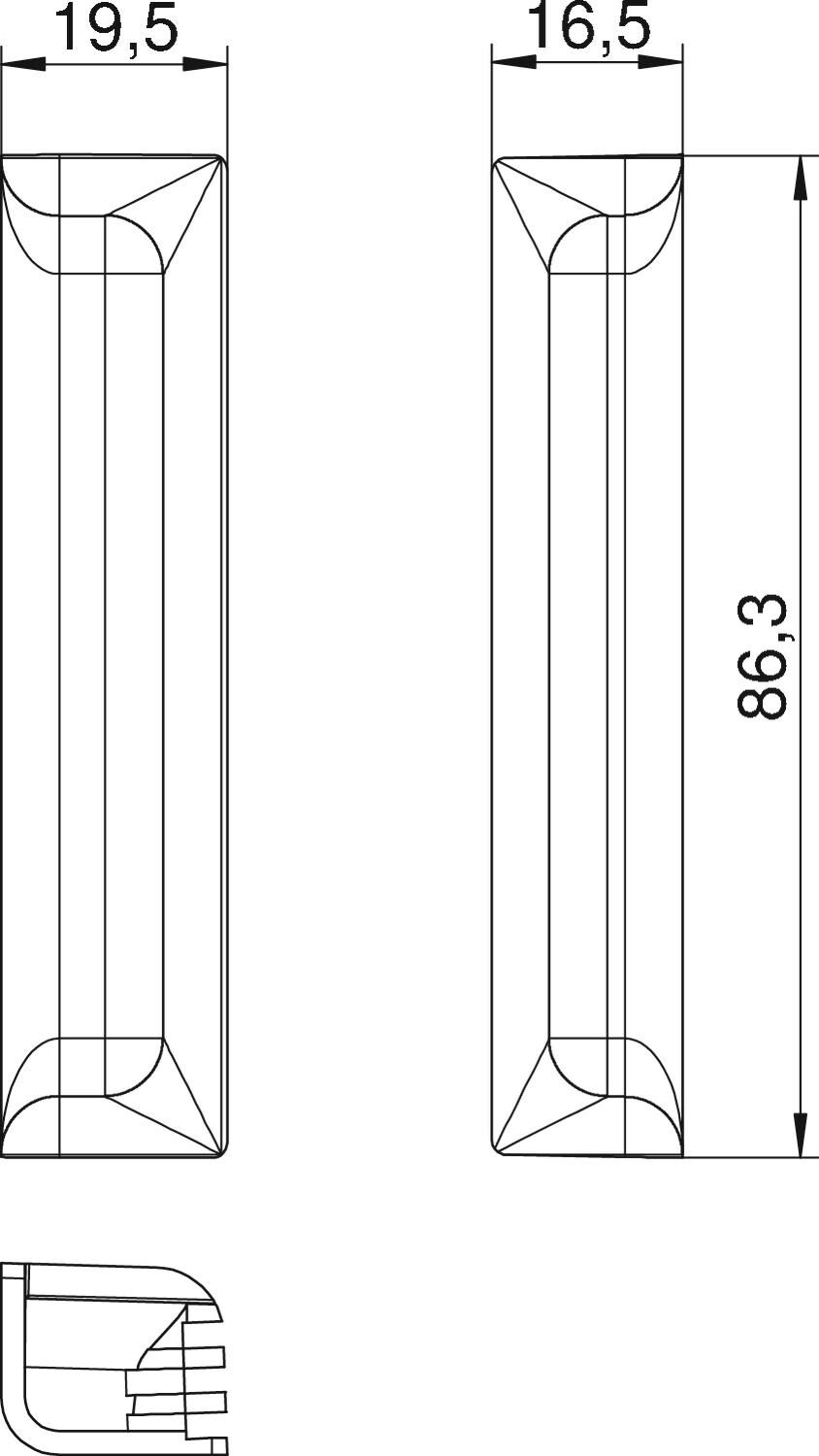 Eckblende nach innen gewölbt, PA, graphitschwarz, 9011