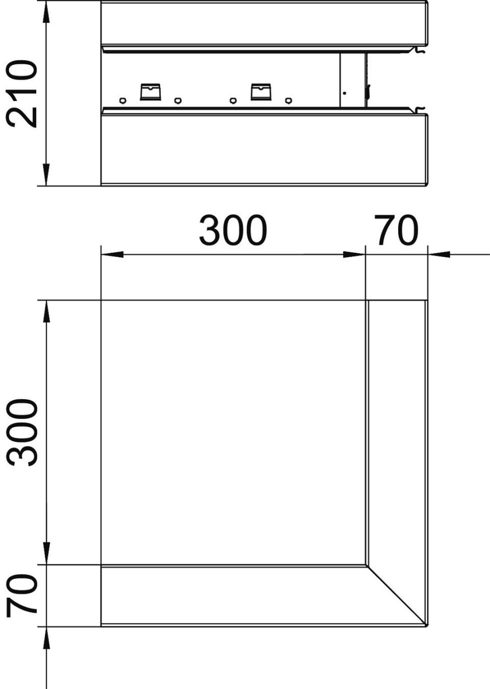 Geräteeinbaukanal Rapid 80 asymmetrisch, Formteil