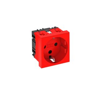 Steckdose 0°, 1-fach, kodiert Schutzkontakt 250V, 10/16A, PC, signalrot, 3001