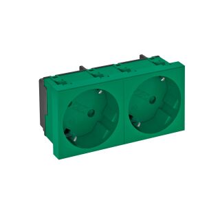 Steckdose 33°, 2-fach Schutzkontakt 250V, 10/16A, PC, minzgrün, 6029