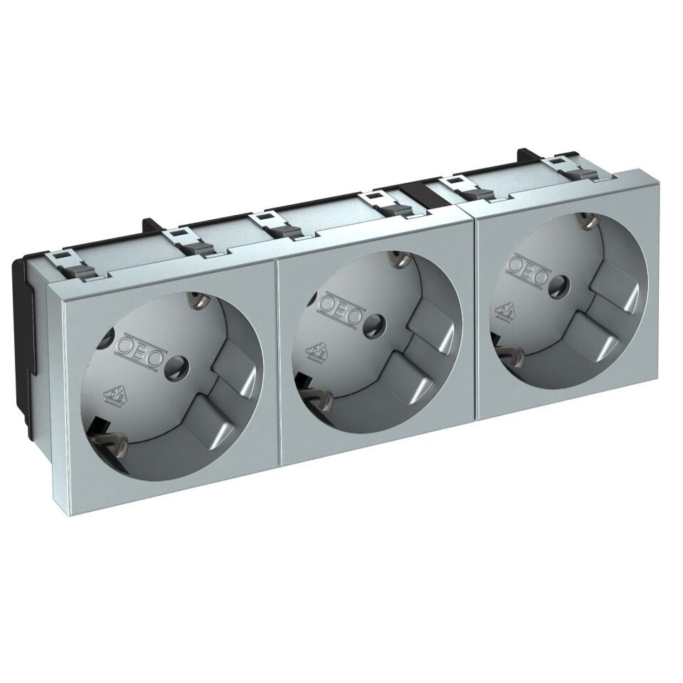 Modul 45 Steckdose 33°, 3-fach