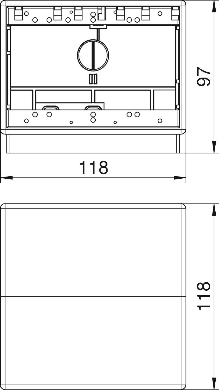 Telitank 118x118x97, PA, graphitschwarz, 9011