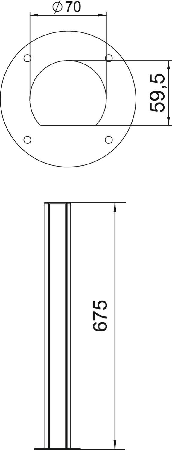 Installationssäule Boden 675x70x60, Alu, EL Installationssäule Boden 675x70x60, Alu, EL