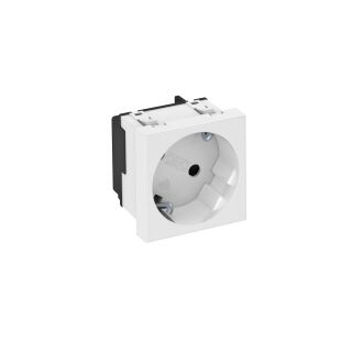 Steckdose 33°, 1-fach Schutzkontakt 250V, 10/16A, PC, reinweiß, 9010