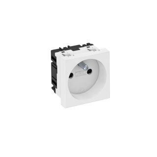 Steckdose 0°, 1-fach mit Erdungsstift 250V, 10/16A, PC, reinweiß, 9010
