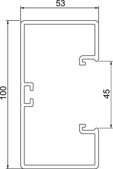 Geräteeinbaukanal Rapid 45-2 1-zügig 53x100x2000, PVC, reinweiß, 9010