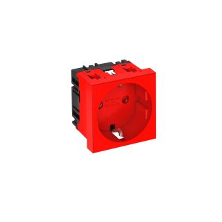 Steckdose 0°, 1-fach Schutzkontakt 250V, 10/16A, PC, signalrot, 3001