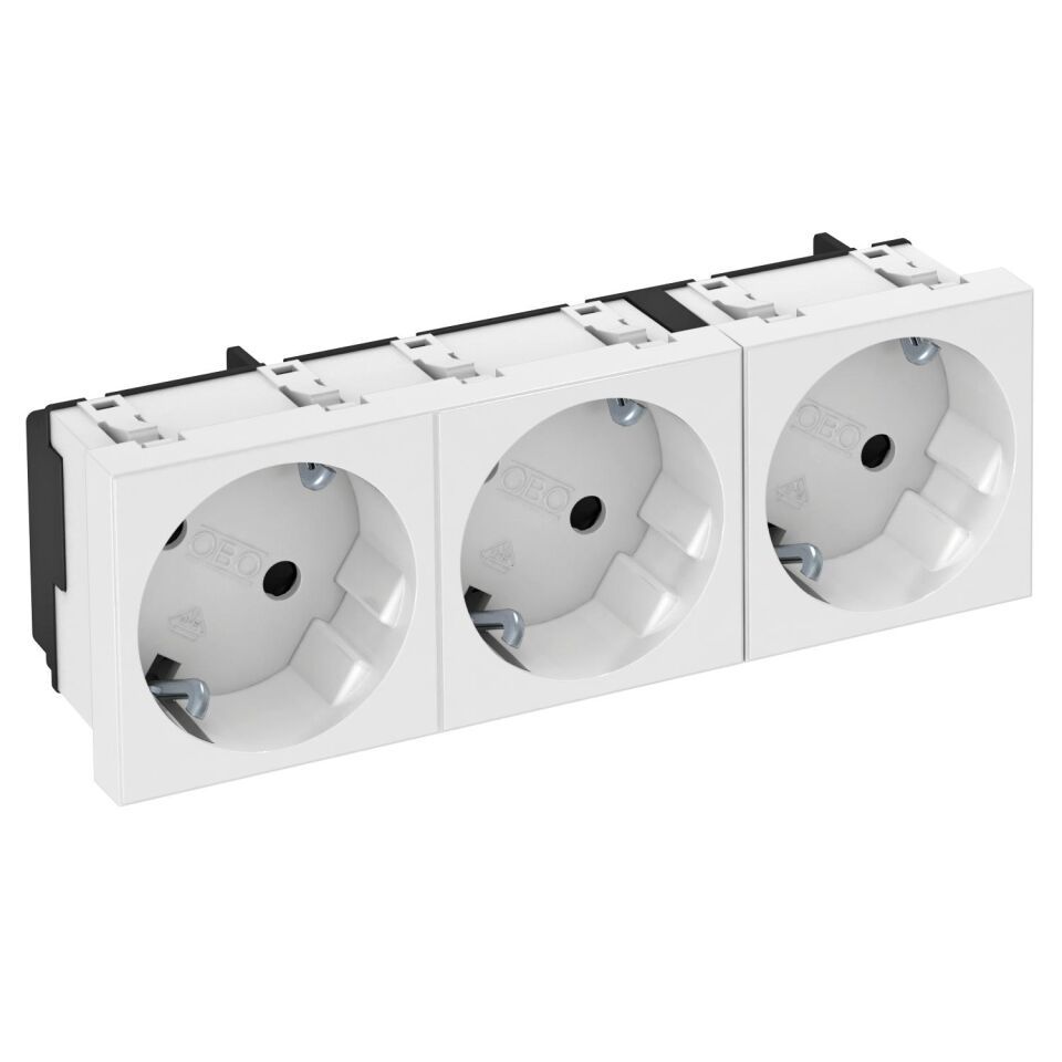 Modul 45 Steckdose 33°, 3-fach