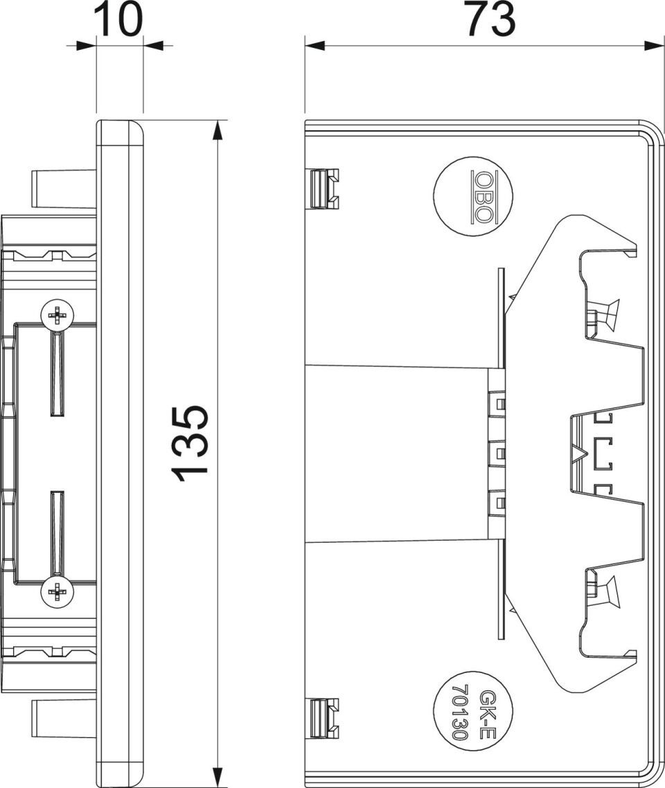 Geräteeinbaukanal Rapid 80 halogenfrei, Formteil