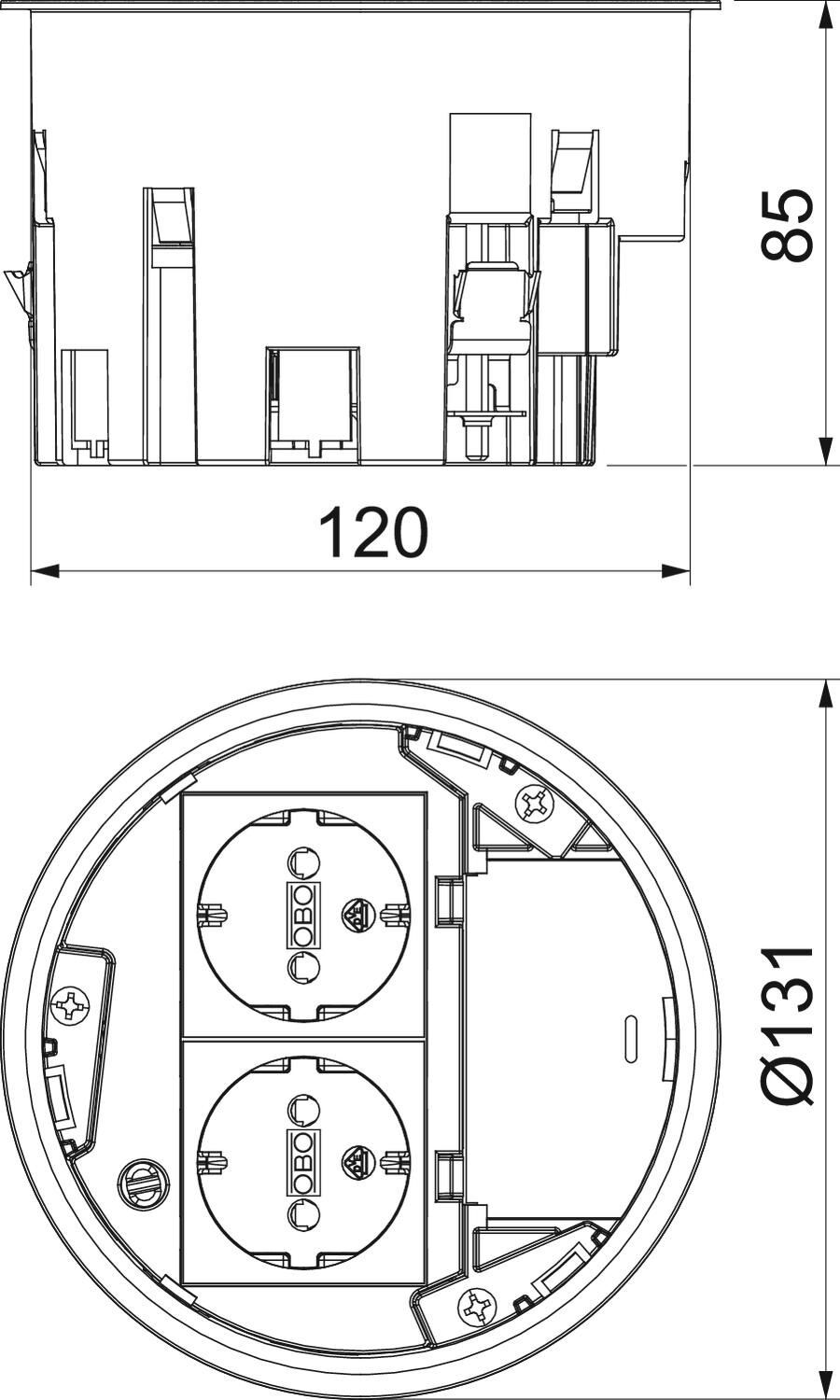 Bodensteckdose GES R2, Zubehör