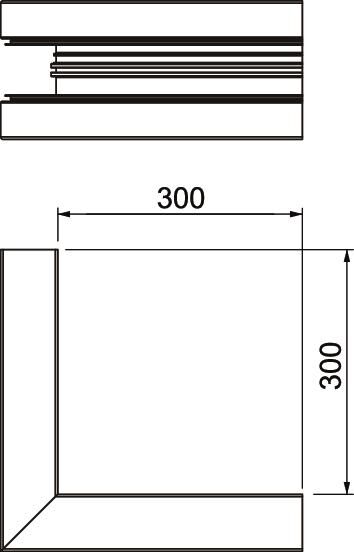 Außeneck symmetrisch 70x170x300, Alu, reinweiß, 9010