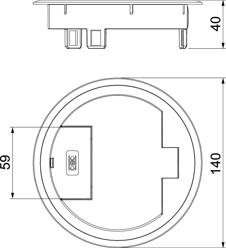 Bodensteckdose GES R2, Klappdeckel