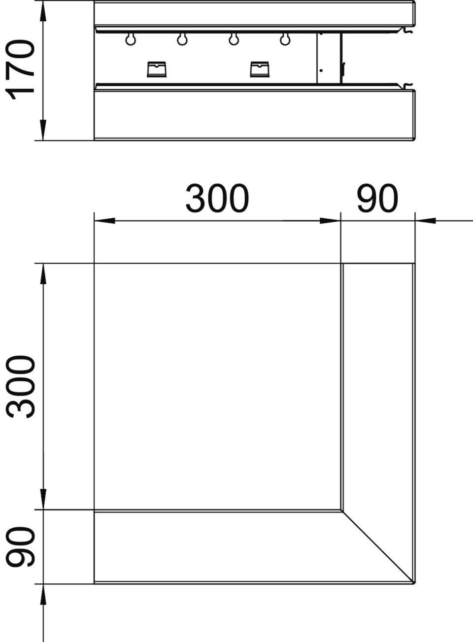 Geräteeinbaukanal Rapid 80 asymmetrisch, Formteil