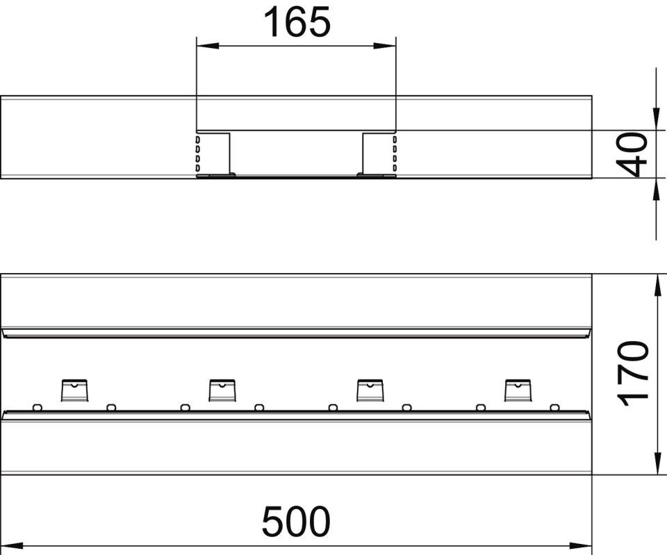 Geräteeinbaukanal Rapid 80 symmetrisch, Formteil