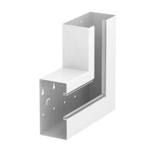 Flachwinkel steigend asymmetrisch 90x170x300, St, reinweiß, 9010