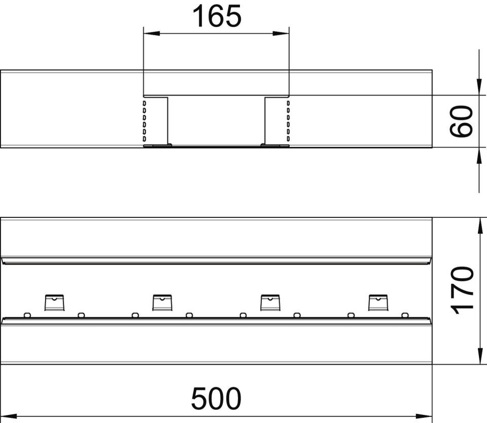 Geräteeinbaukanal Rapid 80 symmetrisch, Formteil