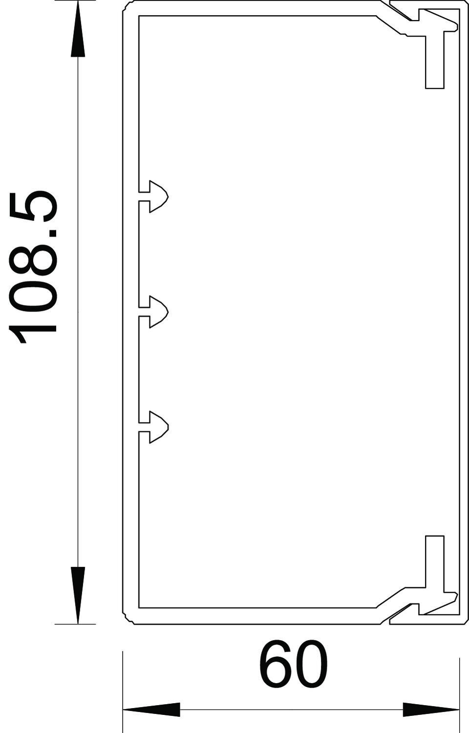 Wand- und Deckenkanal halogenfrei 60x110x2000, PC/ABS, reinweiß, 9010