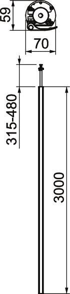 Installationssäule Boden-Decke, Alu