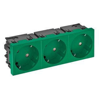 Steckdose 33°, 3-fach Schutzkontakt, Connect 45 250V, 10/16A, PC, minzgrün, 6029