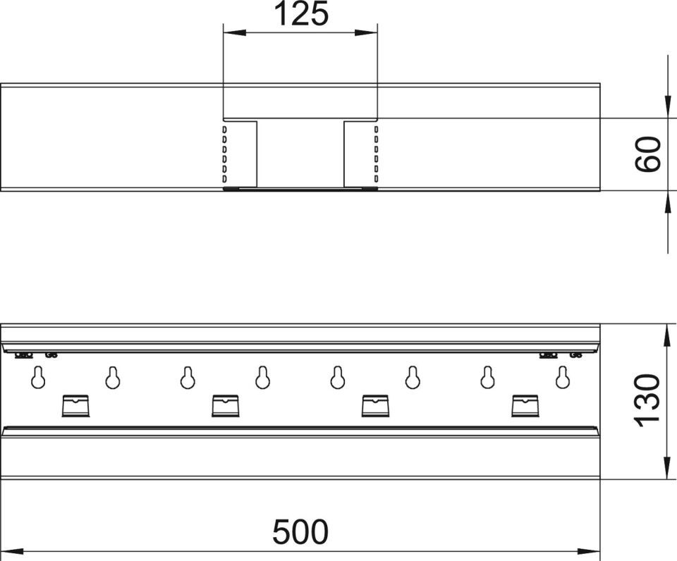 Geräteeinbaukanal Rapid 80 asymmetrisch, Formteil