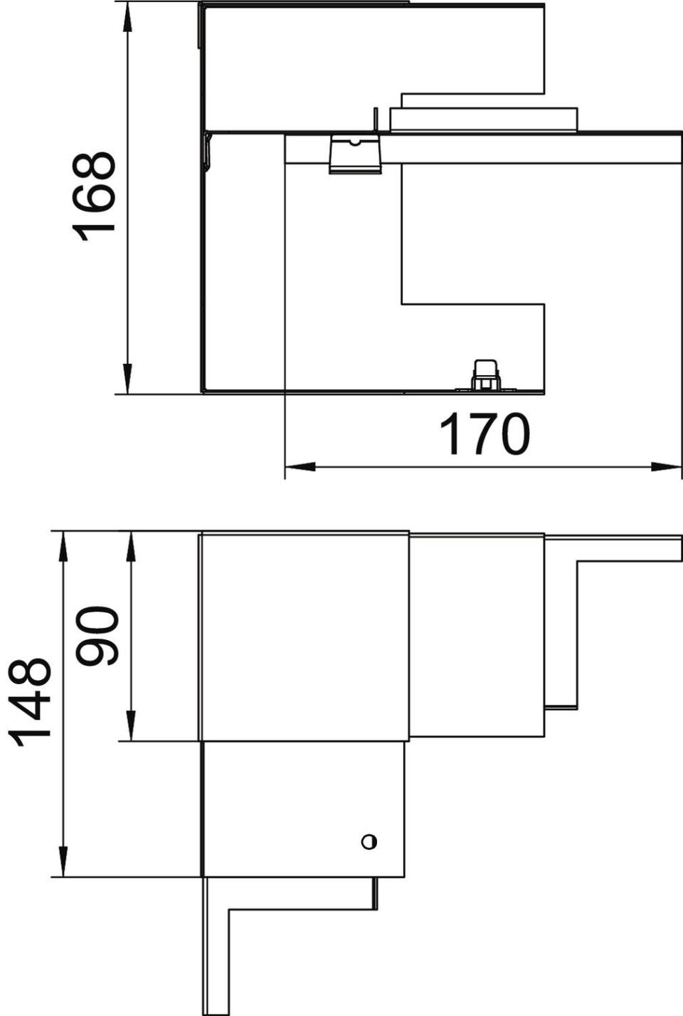 Geräteeinbaukanal Rapid 80 asymmetrisch, Formteil
