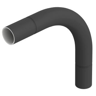 Stapa Steckbogen ohne Gewinde Ø20mm Stahl PES50 - Polyester/Epoxid tiefschwarz RAL 9005