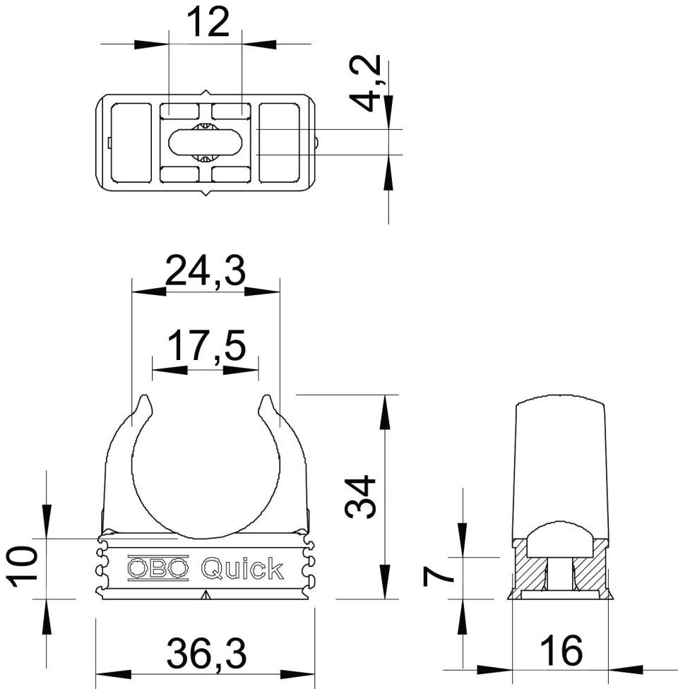 Zubehör, Kabel- und Rohrbefestigung