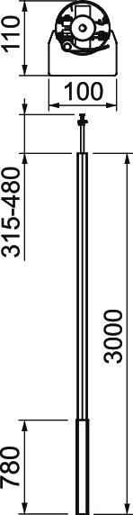 Installationssäule Boden-Decke, Alu
