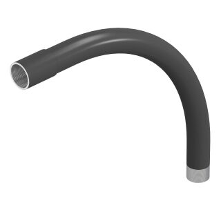 Stapa Gewindebogen mit Gewindemuffe M50x1,5 Stahl PES50 - Polyester/Epoxid tiefschwarz RAL 9005