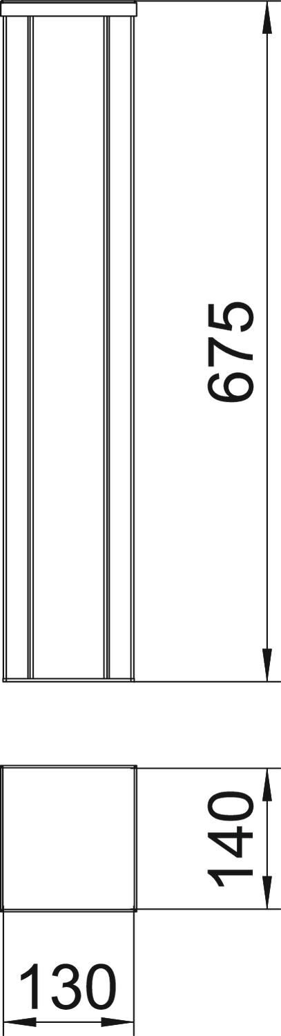 Installationssäule Boden 675x130x140, Alu, EL Installationssäule Boden 675x130x140, Alu, EL