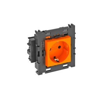 Steckdose 0°, 1-fach Schutzkontakt, Connect 80 250V, 10/16A, PC, reinorange, 2004