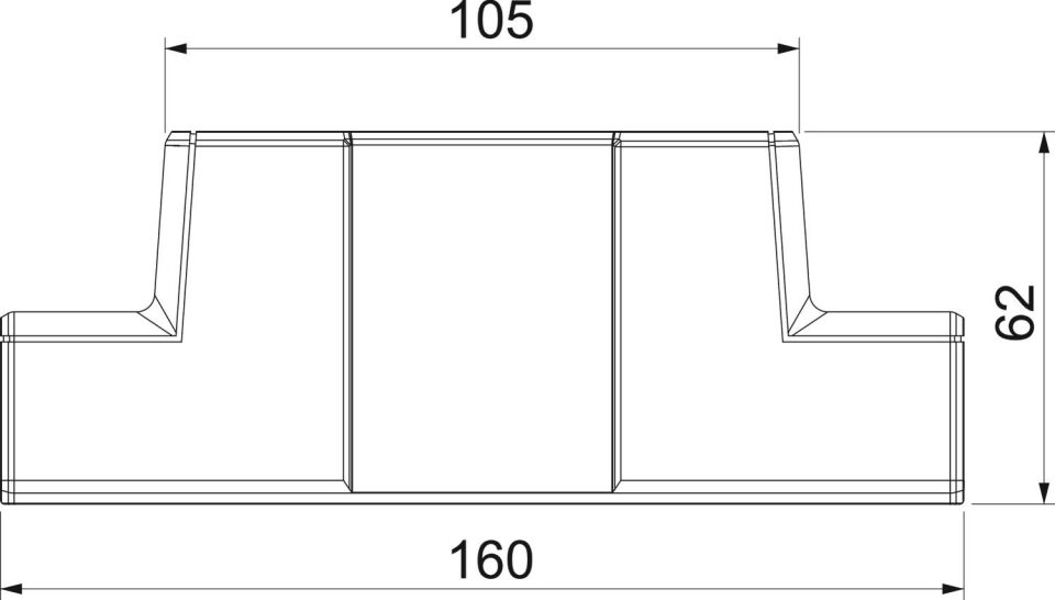 T-Stück Adapter für Rapid 45-2 160x62x56, PC/ABS, reinweiß, 9010