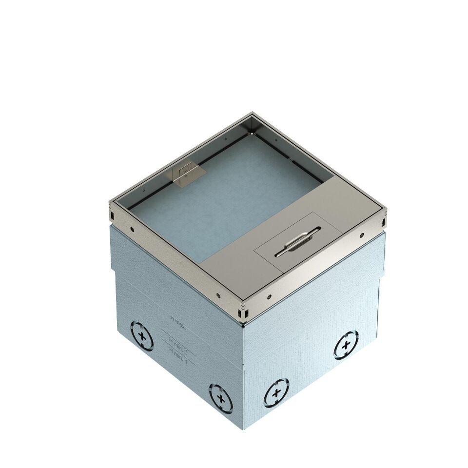 Bodensteckdose unbestückt 140x140x110, A2