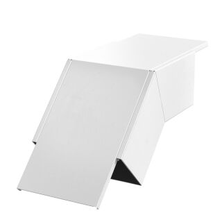 Bogen 45°, fallend mit Brandschutzgewebe 498x200x215, St, P, reinweiß, 9010