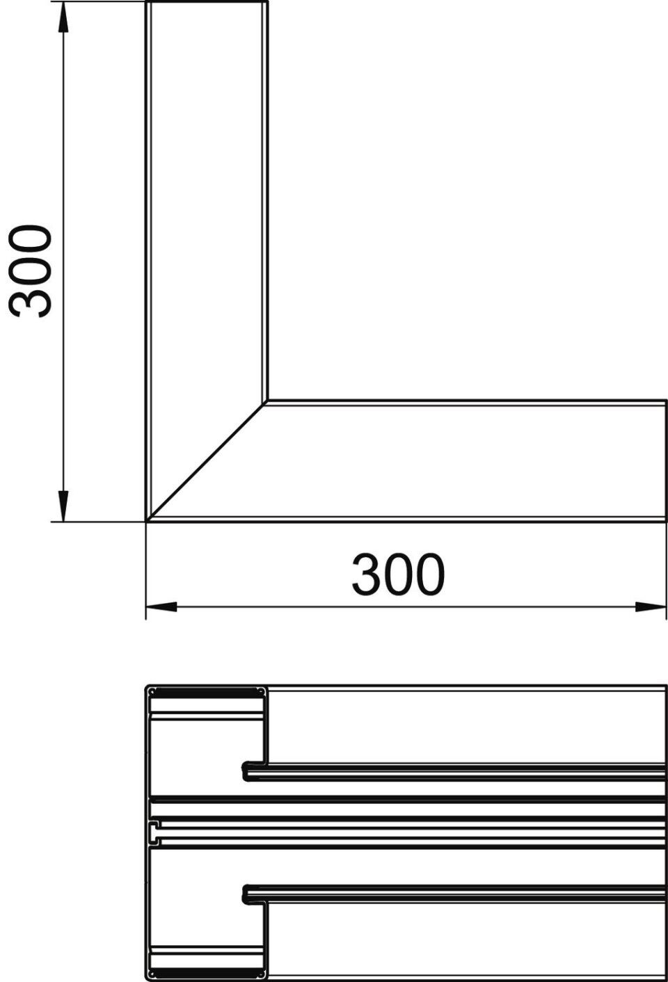 Geräteeinbaukanal Rapid 80 symmetrisch, Formteil