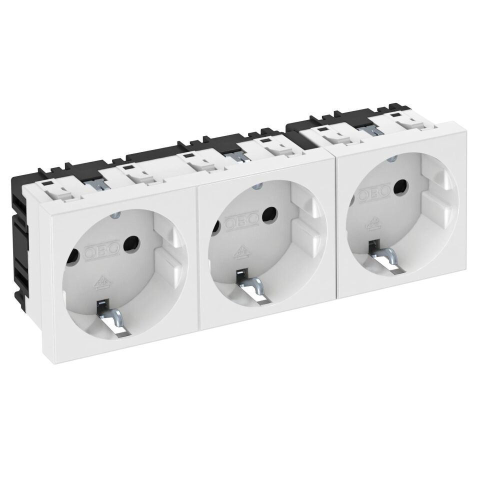 Modul 45 Steckdose 0°, 3-fach