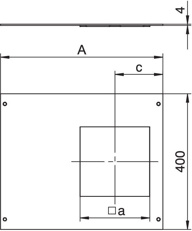Montagedeckel für Geräteeinsatz GES4 400x600x4, St, FS