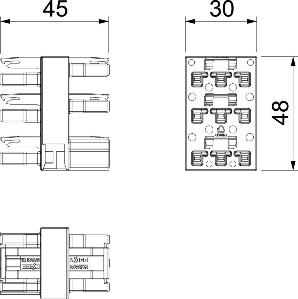 WINSTA MIDI-Stecksystem für Modul 45 connect, Installationszubehör