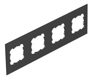 Abdeckplatte 4xEK für T12L 284x88mm, PVC, graphitschwarz, 9011