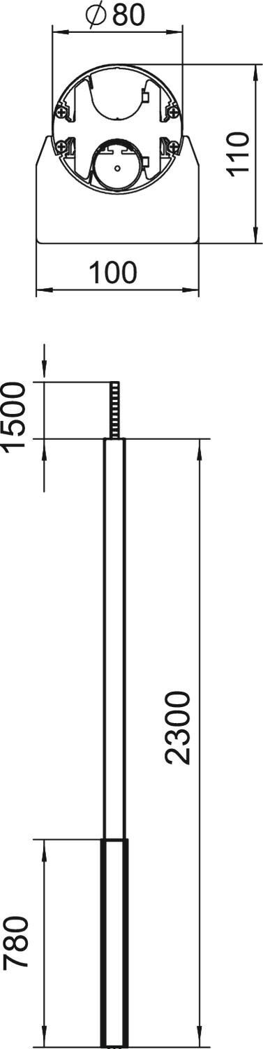 Installationssäule Boden-Decke, Alu