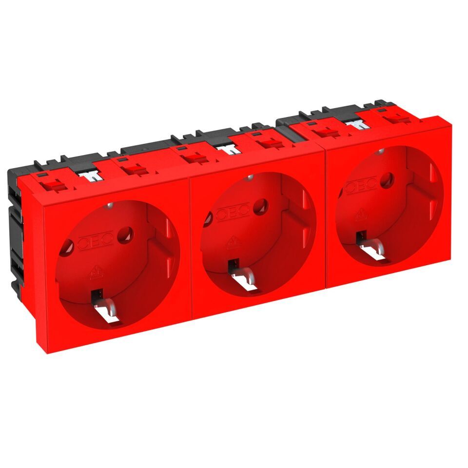Modul 45 Steckdose 0°, 3-fach