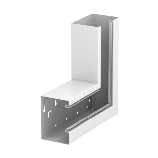 Flachwinkel steigend asymmetrisch 90x130x300, St, reinweiß, 9010