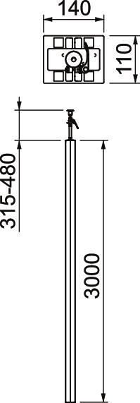 Installationssäule Boden-Decke, Alu