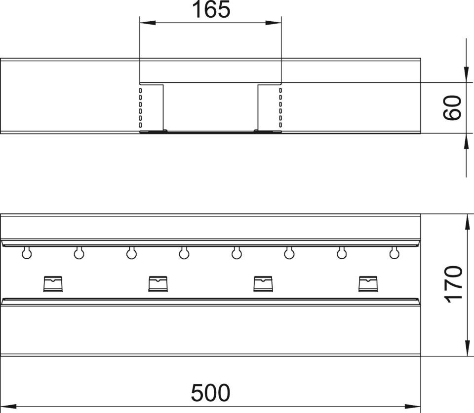 Geräteeinbaukanal Rapid 80 asymmetrisch, Formteil