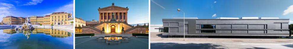 STÖBICH Brandschutzsysteme sind u. a. auch im Schloss Schönbrunn und in der Alten Nationalgalerie installiert (© SCStock/Shutterstock, © mkrberlin/Shutterstock). Alte Meister sind im Sprengel Museum Hannover brandgeschützt (© Herling/Herling/Werner, Sprengel Museum Hannover).