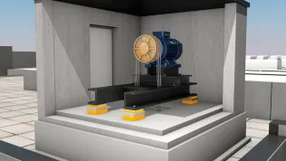 3D-Modell: Doppelelastische Lagerung Aufzug
