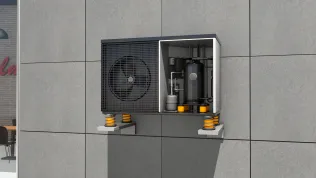 3D-Modell: Lagerung einer Kompressoreinheit